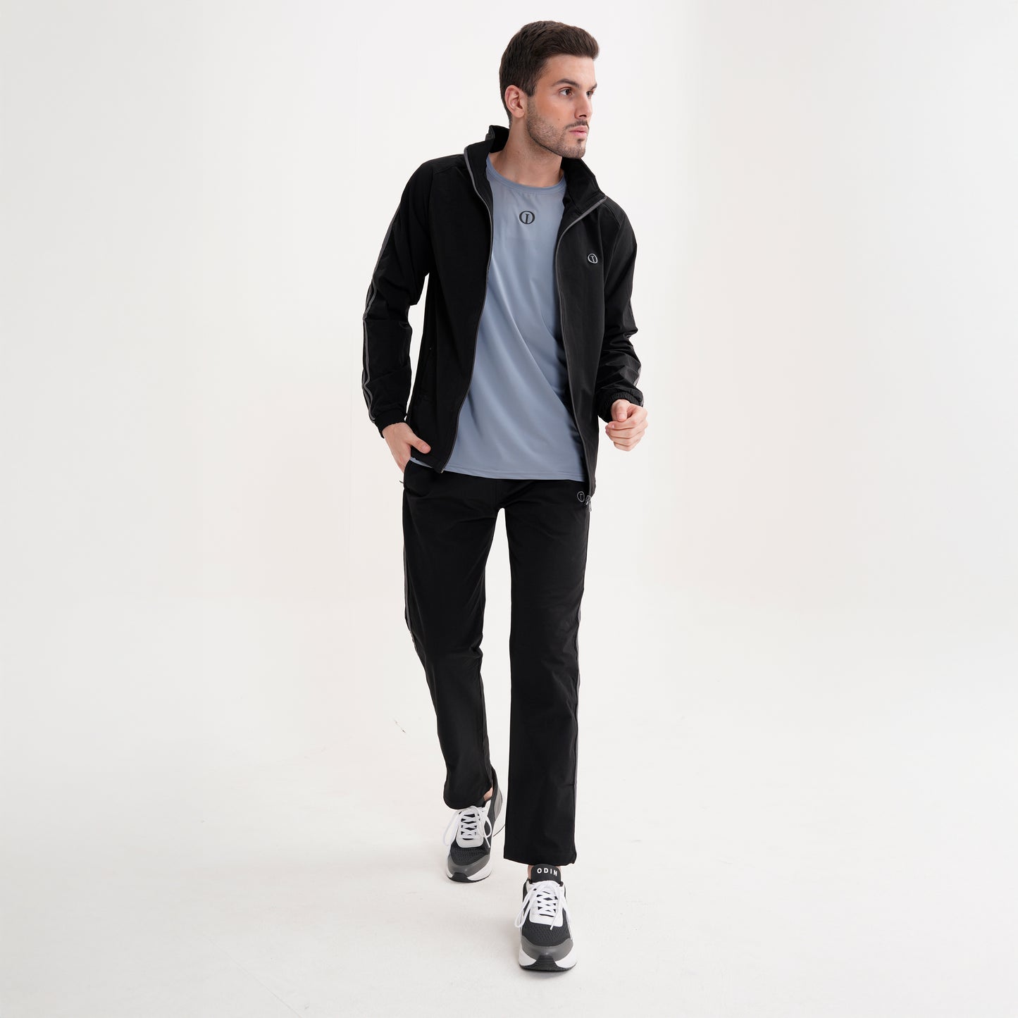 Black Tracksuit with Blue Tee