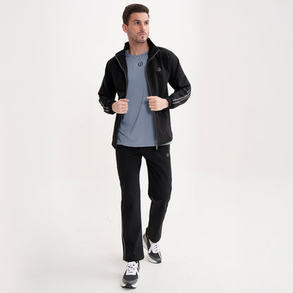 Black Tracksuit with Blue Tee
